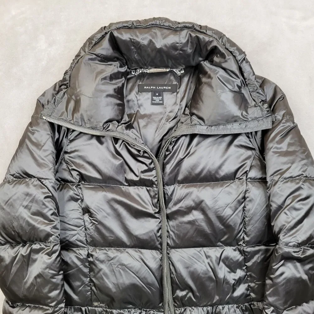 Ralph Lauren Black Label Jacket‎ Womens Medium Puffer Coat Down Feather Quilted
